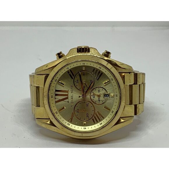 Michael Kors MK5605 Unisex Stainless Steel Analog Champagne Dial Watch W187 - Picture 5 of 11